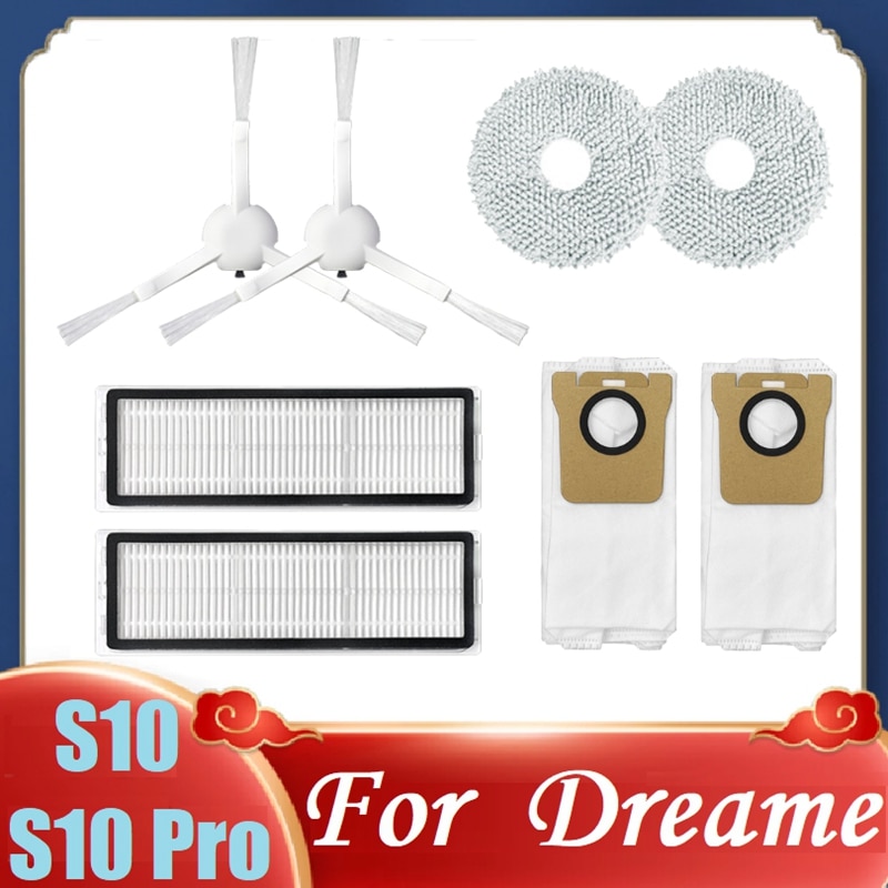 8Pcs Replacement Spare Parts For Dreame S10/S10 Pro Robot Vacuum Cleaner