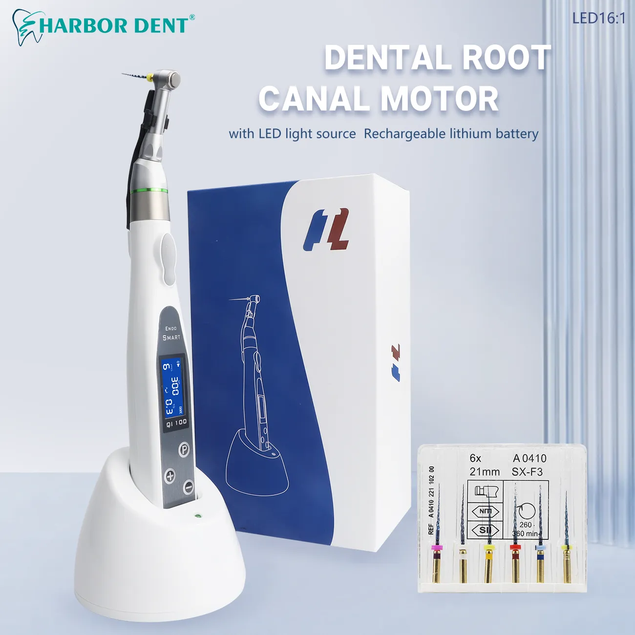 EndoMotor 16:1 Dental Reduction Equipment Wireless Endo With LED Light Imported Motor Root Canal Instrument Dentist Tips