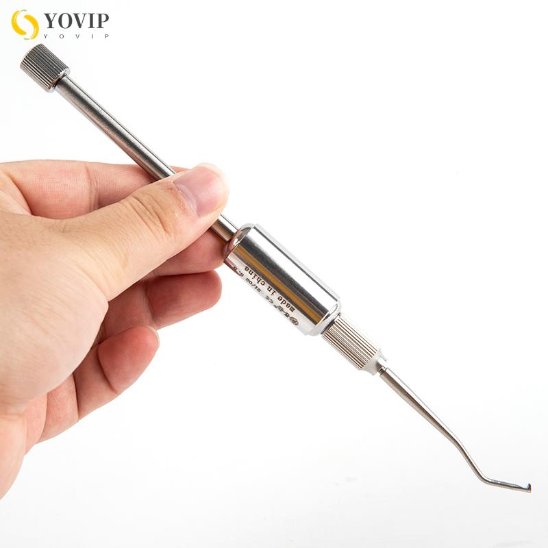 1Set Stainless Steel Dental Crown Remover 2 Tips Press Button Dentist Lab Equipment Dentist Tools Material Manual Control