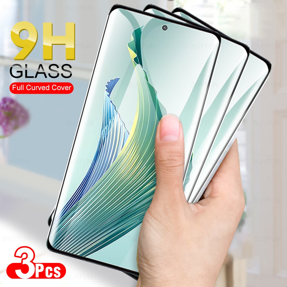 3Pcs 9H Full Cuvred Glass For Honor Magic5 Lite 5G Tempered Glass Screen Protector Honer Magic4 Ultimate Magic 4 Pro Magic5Lite