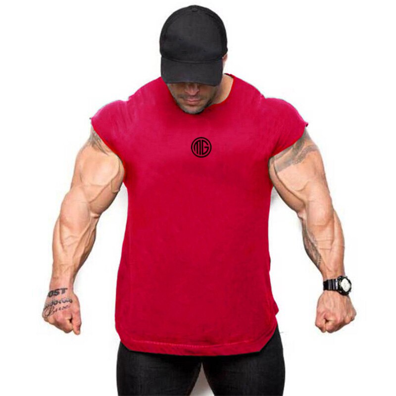 Classic Gym Sleeveless Cotton T-shirt Casual Slim Fitness Bodybuilding Workout Tank Tops Breathable Summer Men Clothing