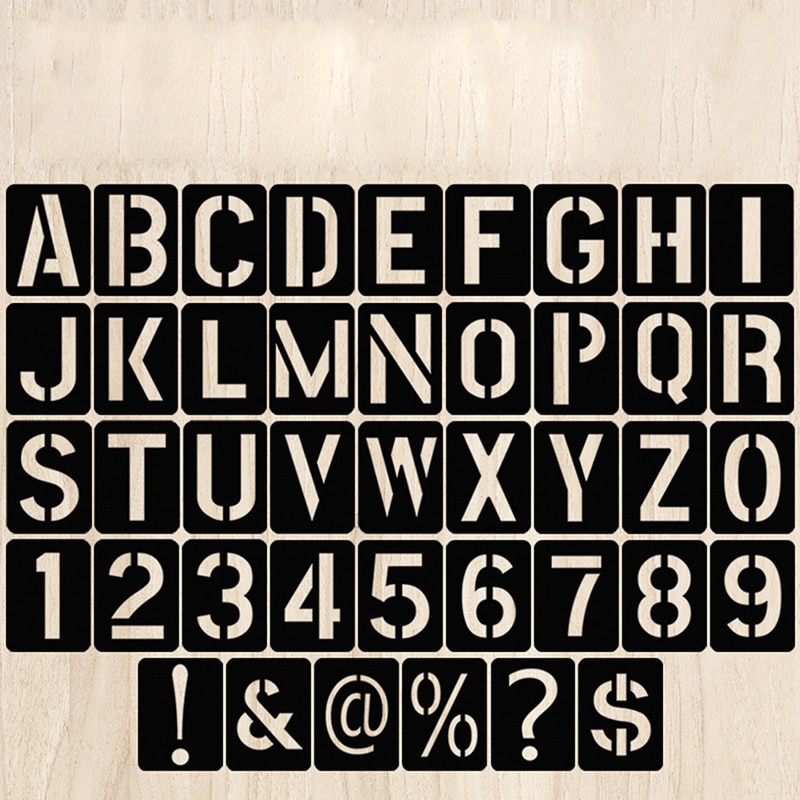 42Pcs English Alphanumeric Symbol Hollow Template Letter Stencils Painting Number Letter Hollow for DIY Scrapbook Diary