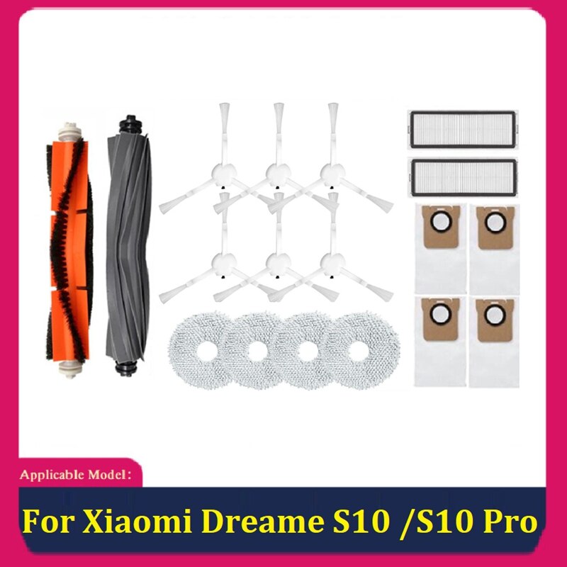 Ground Robot Main Side Brush Filter Mop Cloth Dust Bag Spare Parts Accessories Kit For Xiaomi Dreame S10 / S10 Pro