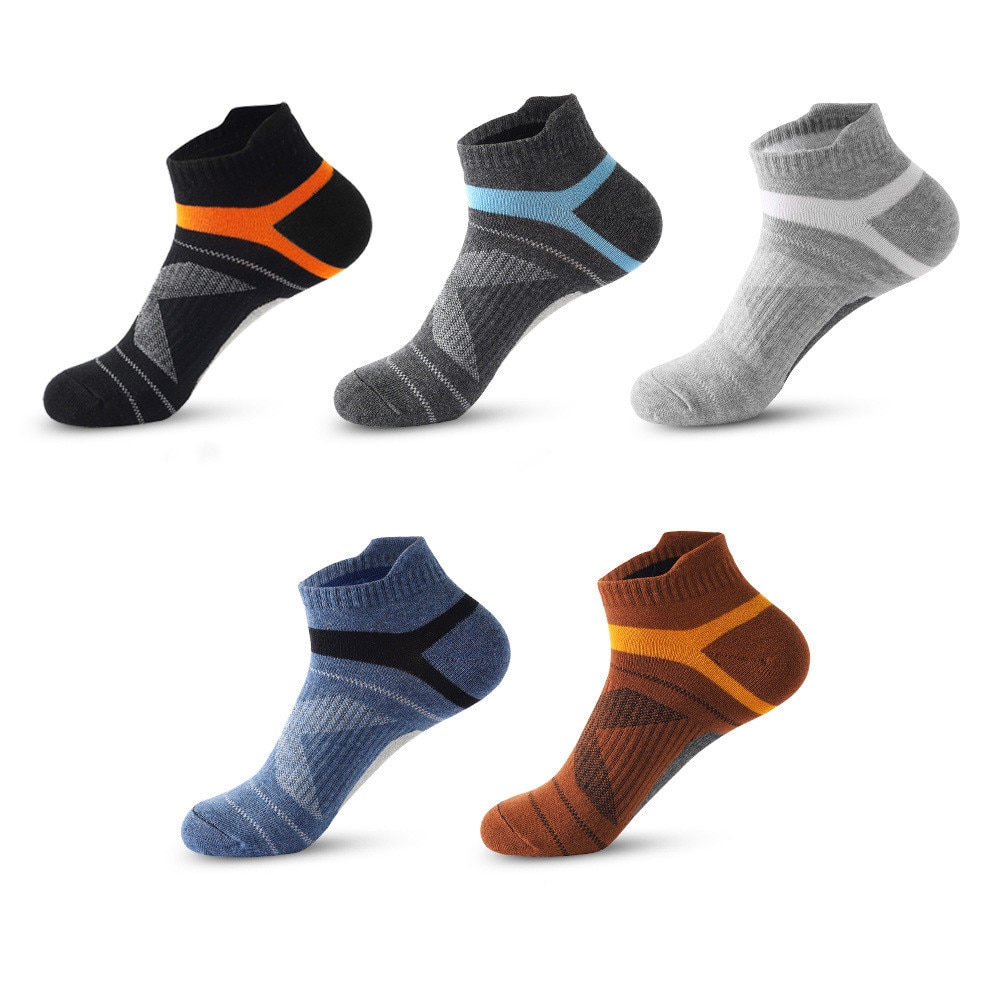 1pc Men's Medium Cotton Socks Thickened Sweat Absorbing Sports Socks Outdoor Wear-resistant Shock Absorption Running Socks