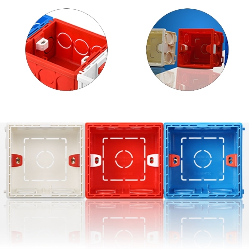 Outdoor-Switch Outlet Box Plastic Junction Box Outlet 86 Type Wall Switch Box Recessed Mount-Backbox Protections Cover KXRE