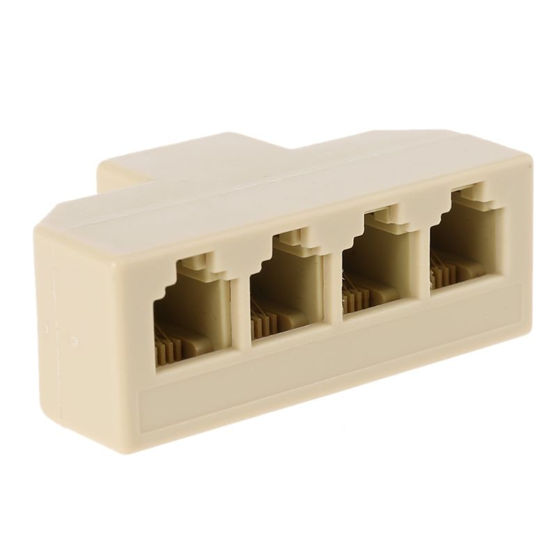 4-Way RJ11 Telephone Plug to RJ11 Socket Adapter and Splitter for Landline Phone Dropship
