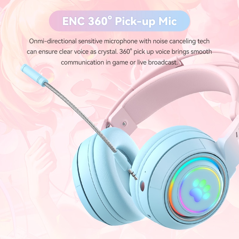 With Microphone Noise Reduction Earbud Headband Gaming Earphone Low Latency Type-c Charging Wireless Headphones Dual Mode