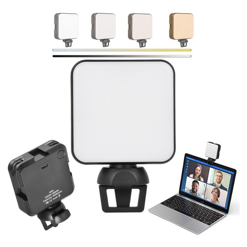 Mini LED Video Light Adjustable 2500-6500K Laptop Mobile Phone Selfie Light 64 Lamp Bead Live Streaming Video Lighting Universal
