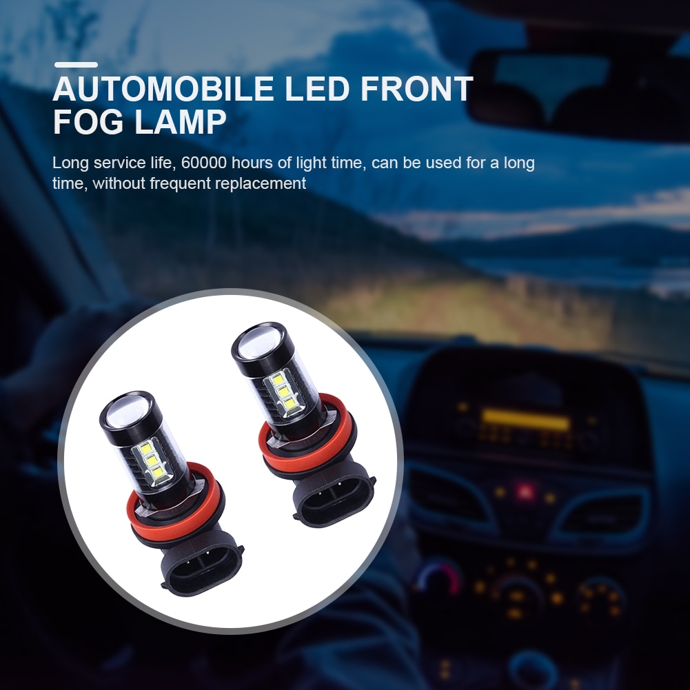 LED Fog Light Bulb 6000K Car Lights H8 White LED Bulbs High Power Headlamp Bulbs 700 Lumen LED Headlight Bulbs 12V-24V