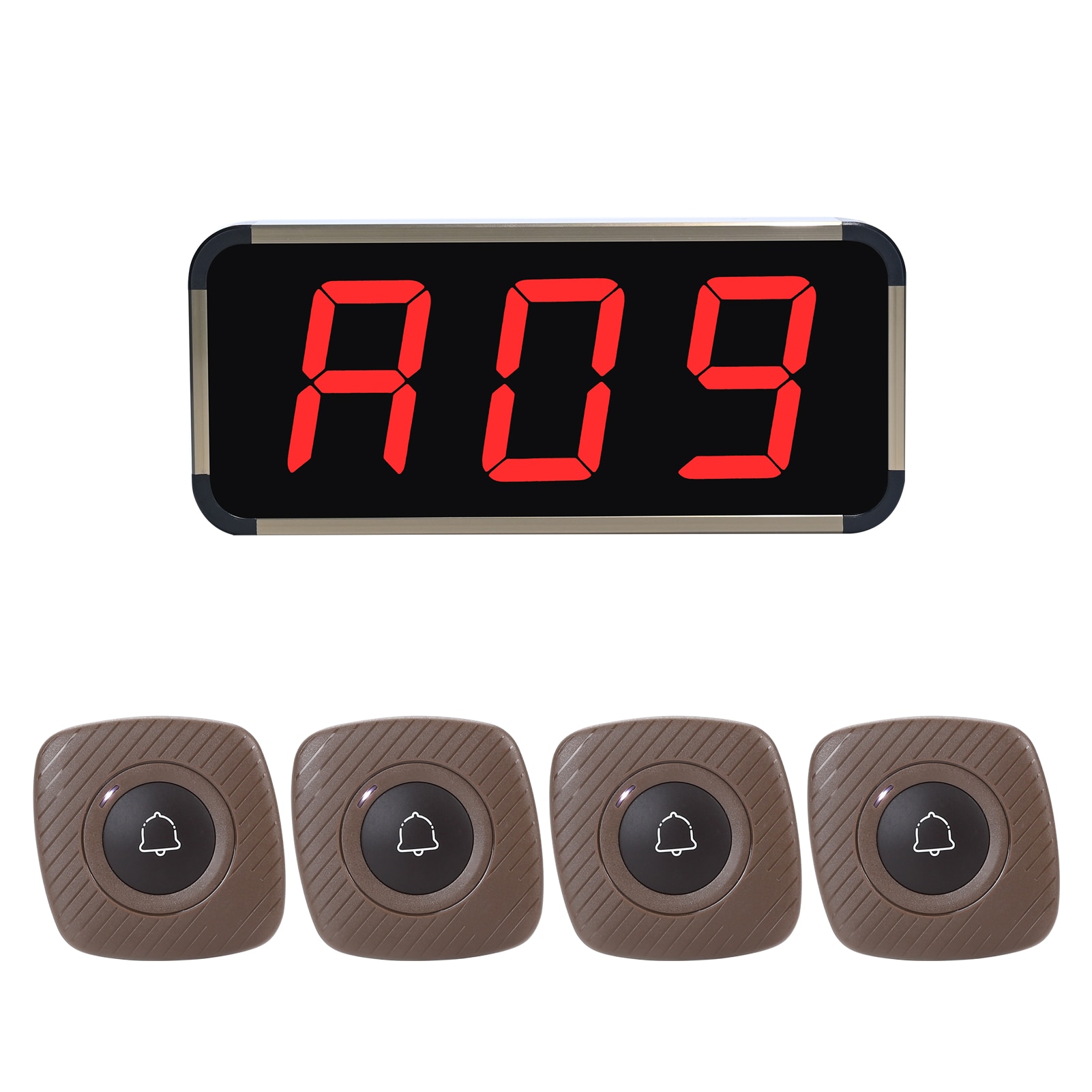 BYHUBYENG Restaurant Wireless Pager System A Screen Receiver Remote Control 10 Waterproof Call Buttons Long Rang Cafe Church