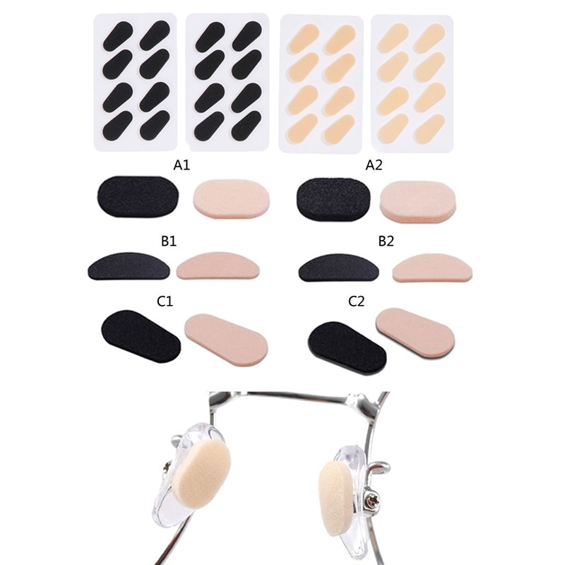 Foam Soft Glasses Nose Pads Adhesive Anti-Slip White Black Thin Nosepads For Glasses Eyeglasses Sunglasses