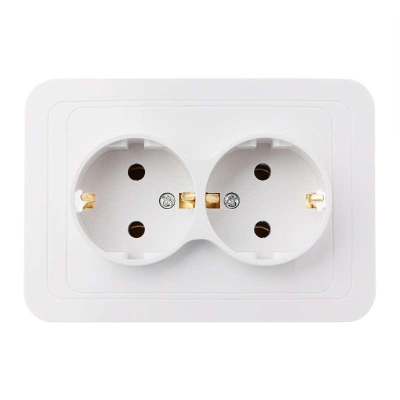 220V/16A 118x80mm EU Double Ground Socket Household Industrial Power Outlet