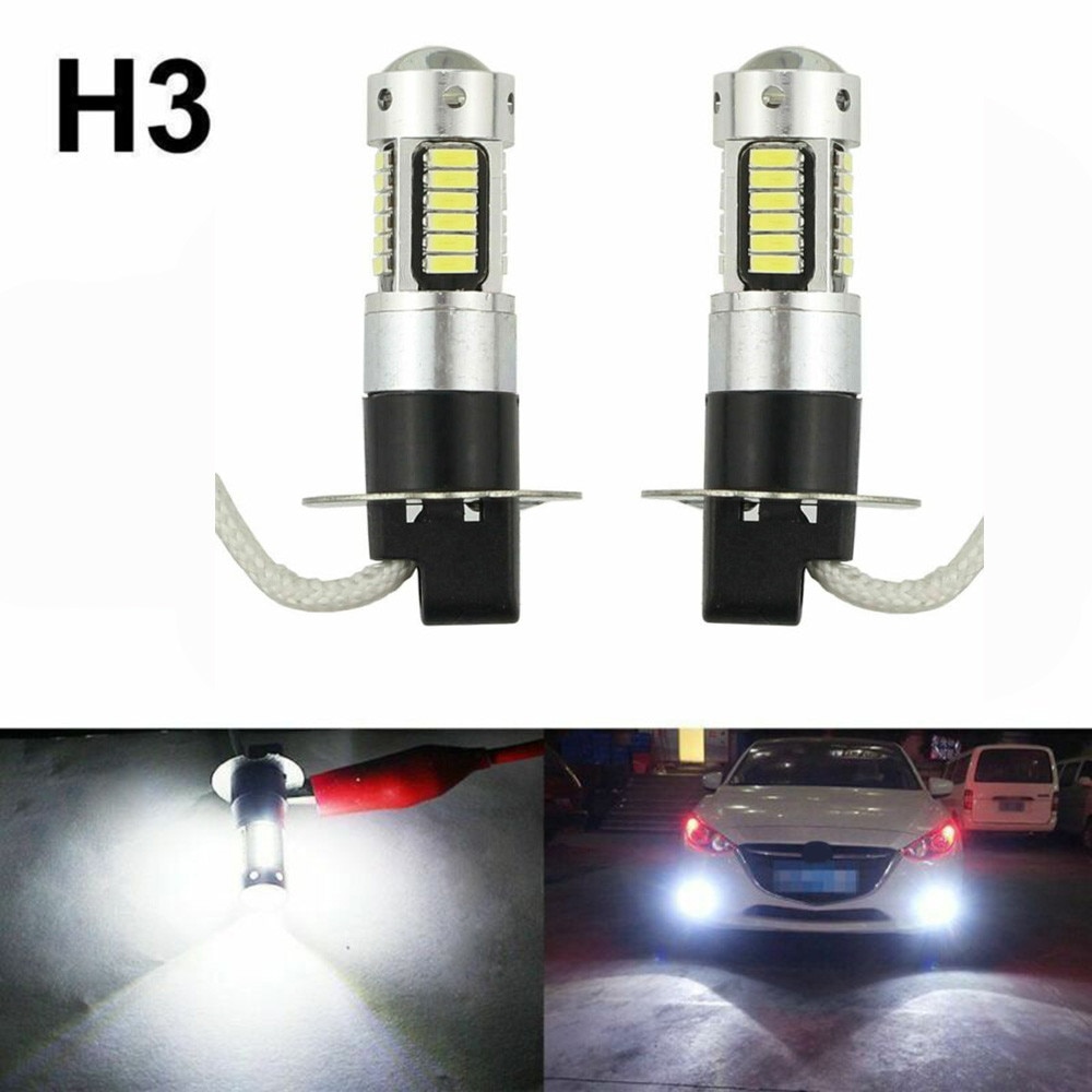2pcs/set H3 Led Fog Light Bulbs Conversion Kits Super Bright Canbus 6000K White 100W Led Fog Driving Drl Light Bulb Car Light