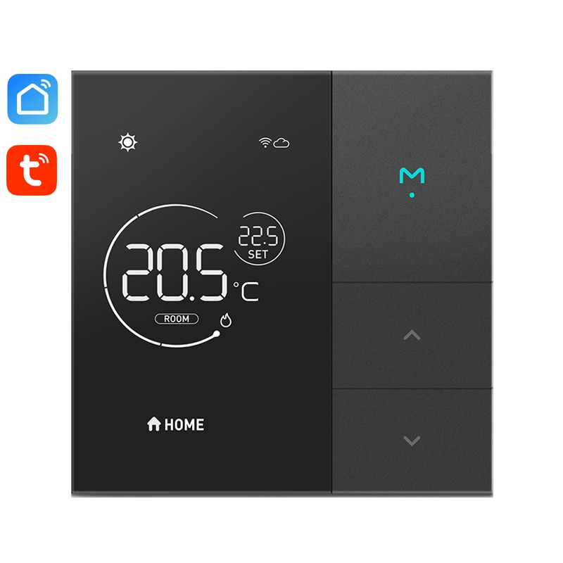 Tuya Smart Home Thermostat Water/Electric Floor Heating Wifi IOT Switch LED Panel White/Black/Sliver