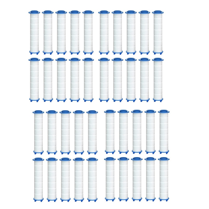 ABHU 40Pcs Replacement Shower Filter for Hard Water - High Output Shower Water Filter to Remove Chlorine and Fluoride