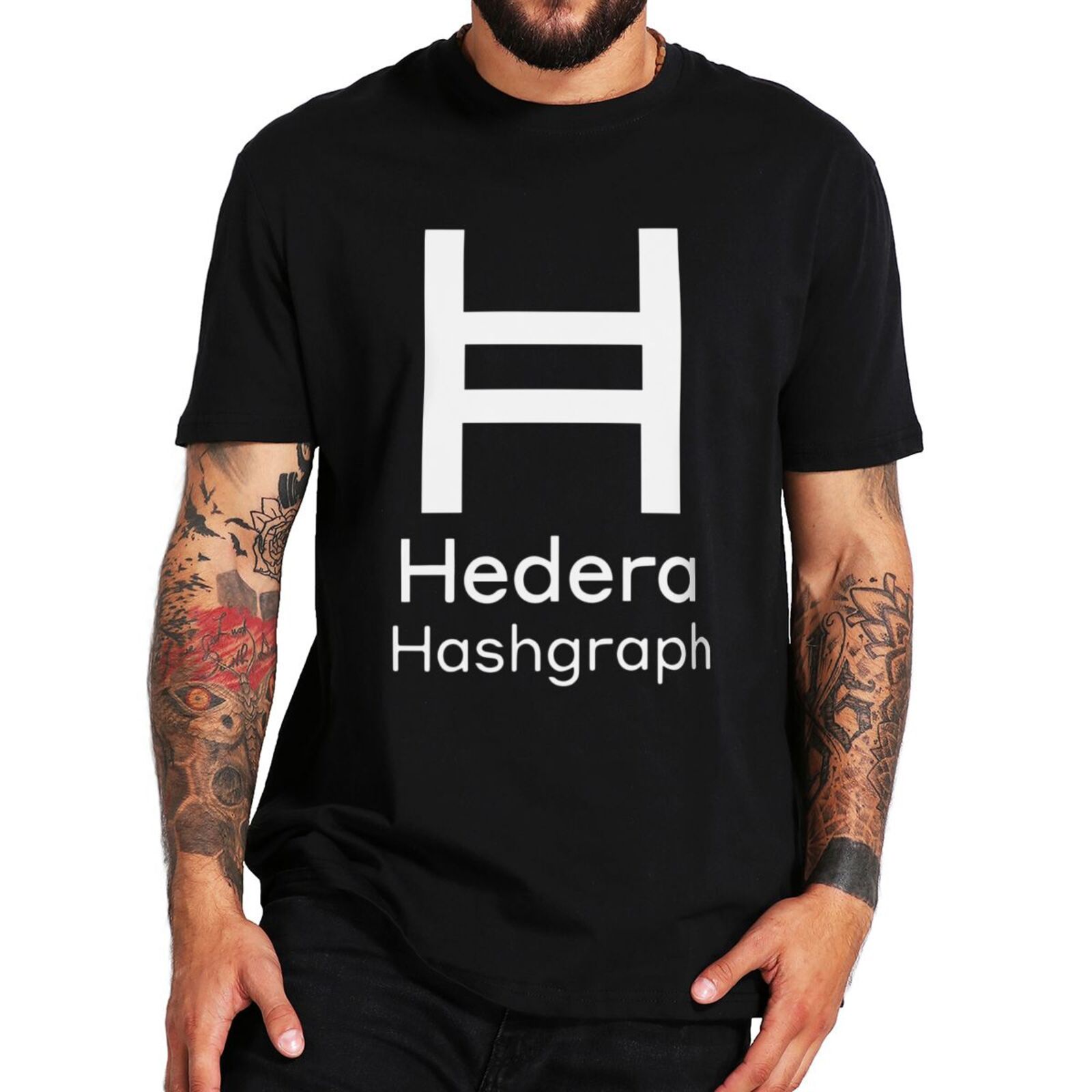 Hedera Hashgraph T Shirt Cryptocurrency HBAR Meme Coin Geek Top 100% Cotton Unisex Casual O-neck Soft T-shirts EU Size