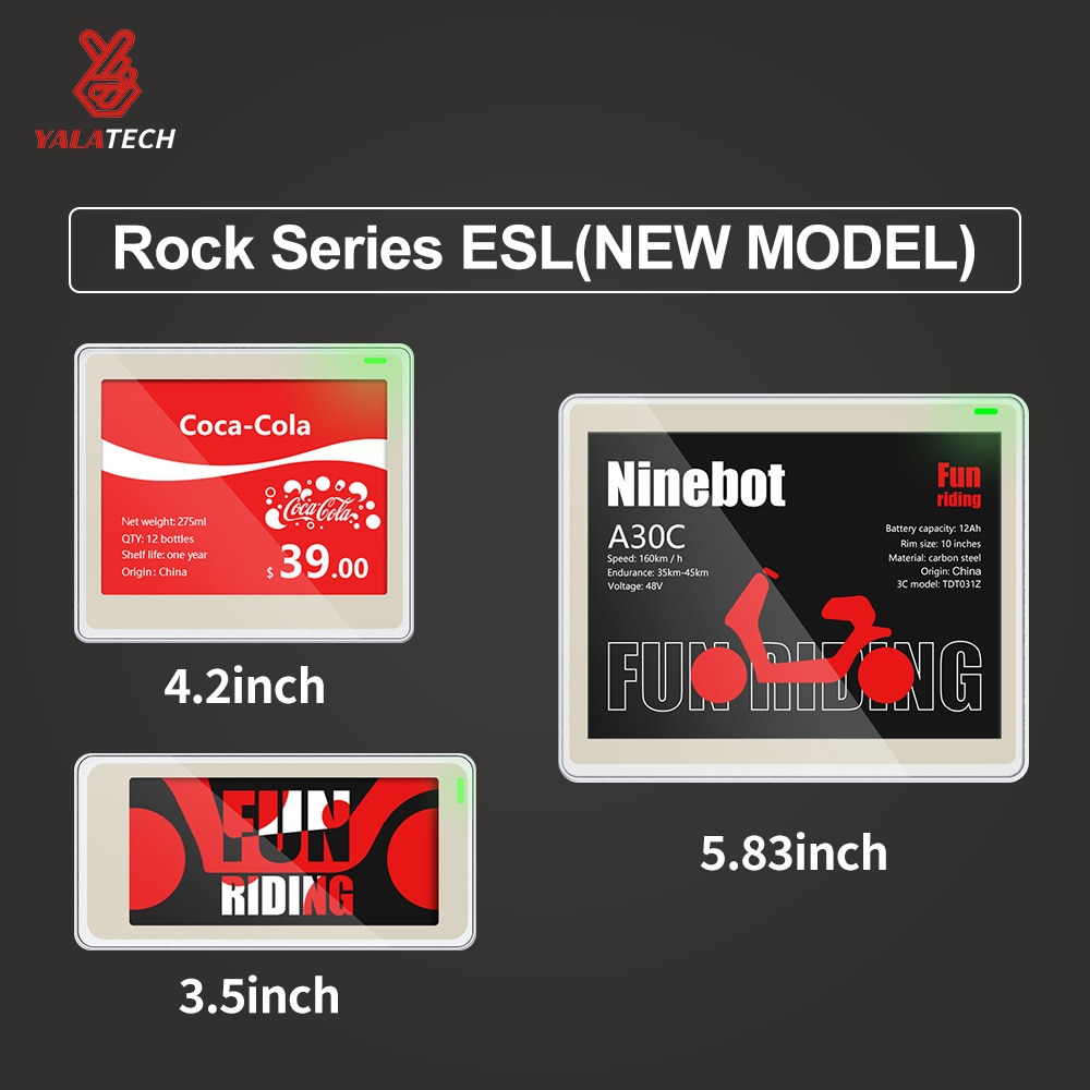 3 Color YalaTech ESL Digital E ink Epaper NFC Price Tag ESL Electronic Shelf Label For Intelligent Store