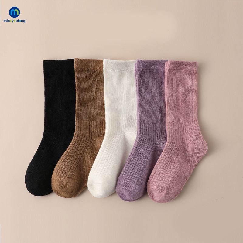 5 Pairs /Lot Fashion Frilly Ruffled Cotton Princess Girls Socks Middle Tube Solid Color Striped Dance Women Socks Miaoyoutong