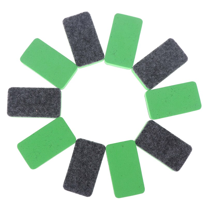 10Pcs Green+Black Mini Felt Cloth Whiteboard Dry Eraser Erase Pen Board Kid Marker School Office Home