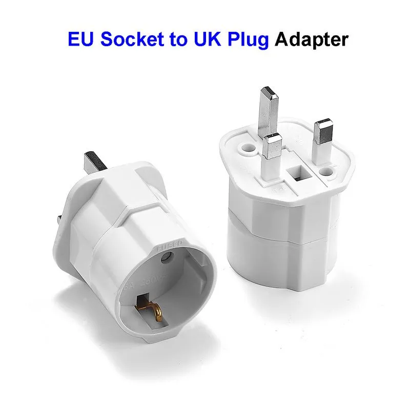 EU To UK Plug Adapter Europe Euro Schuko Plug To UK Travel Adapters European Power Adapter AC Converter 250V 16A Electric Socket