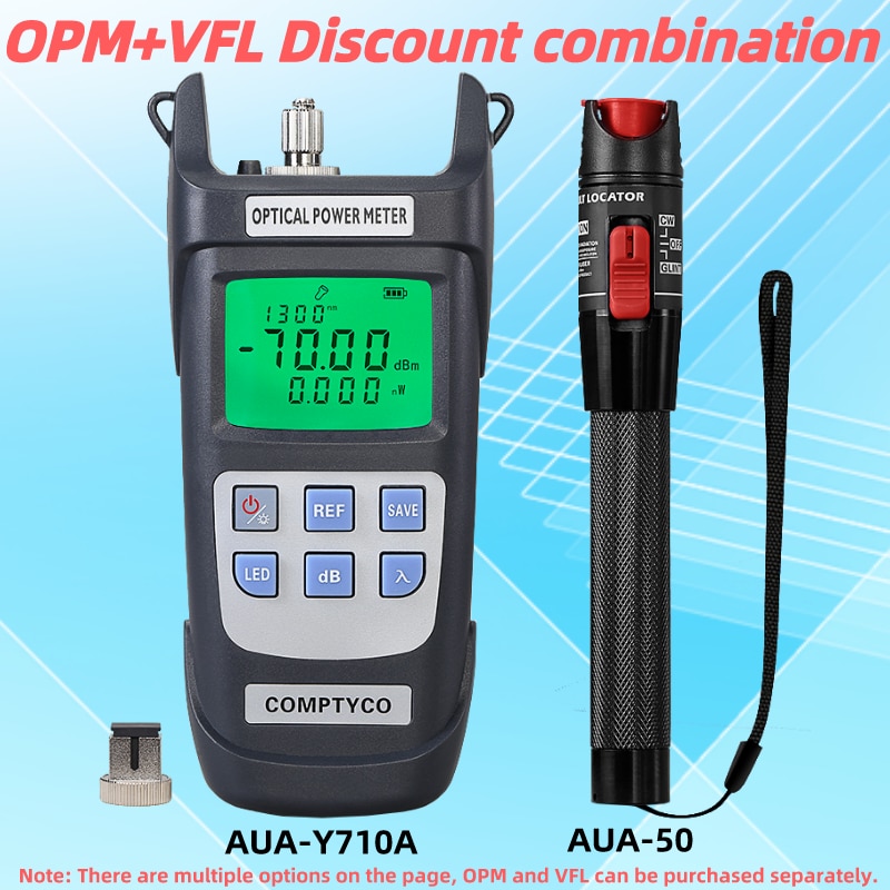 FTTH Fiber Tester Tool Kit (Optional) AUA-Y710A Optical Power Meter(OPM -70 ~+10dBm)&Visual Fault Locator(50/1/10/20/30mw VF