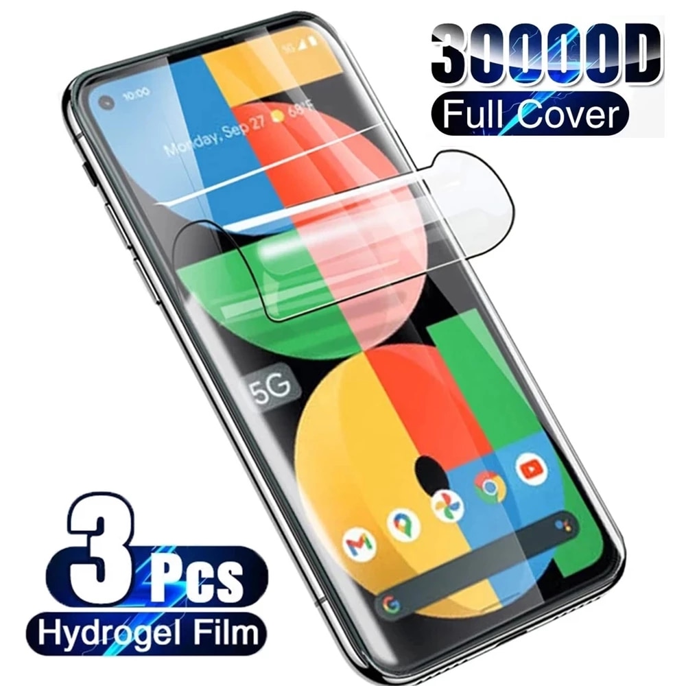 3PCS Safety Protective film For Google Pixel 3 5 3A 6 Full Cover Screen Protector For pixel 6A 7 4 XL 4A 5A Hydrogel Film
