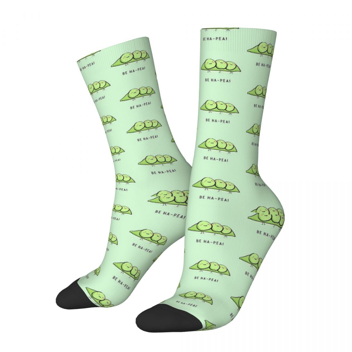 Funny Happy Men's compression Socks Be Ha Pea Vintage Harajuku Vegetable party Hip Hop Novelty Seamless Crew Crazy Sock