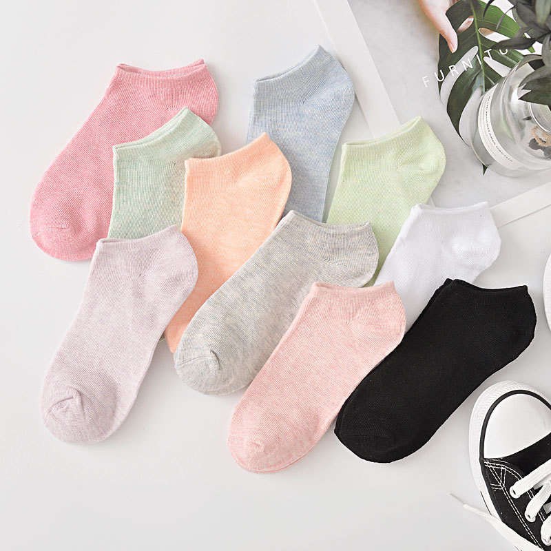 10 Colors New Fashion Candy Colored Women Girls Students Socks Casual Short Ankle Boat Low Cut Lady Breathable Solid Sox