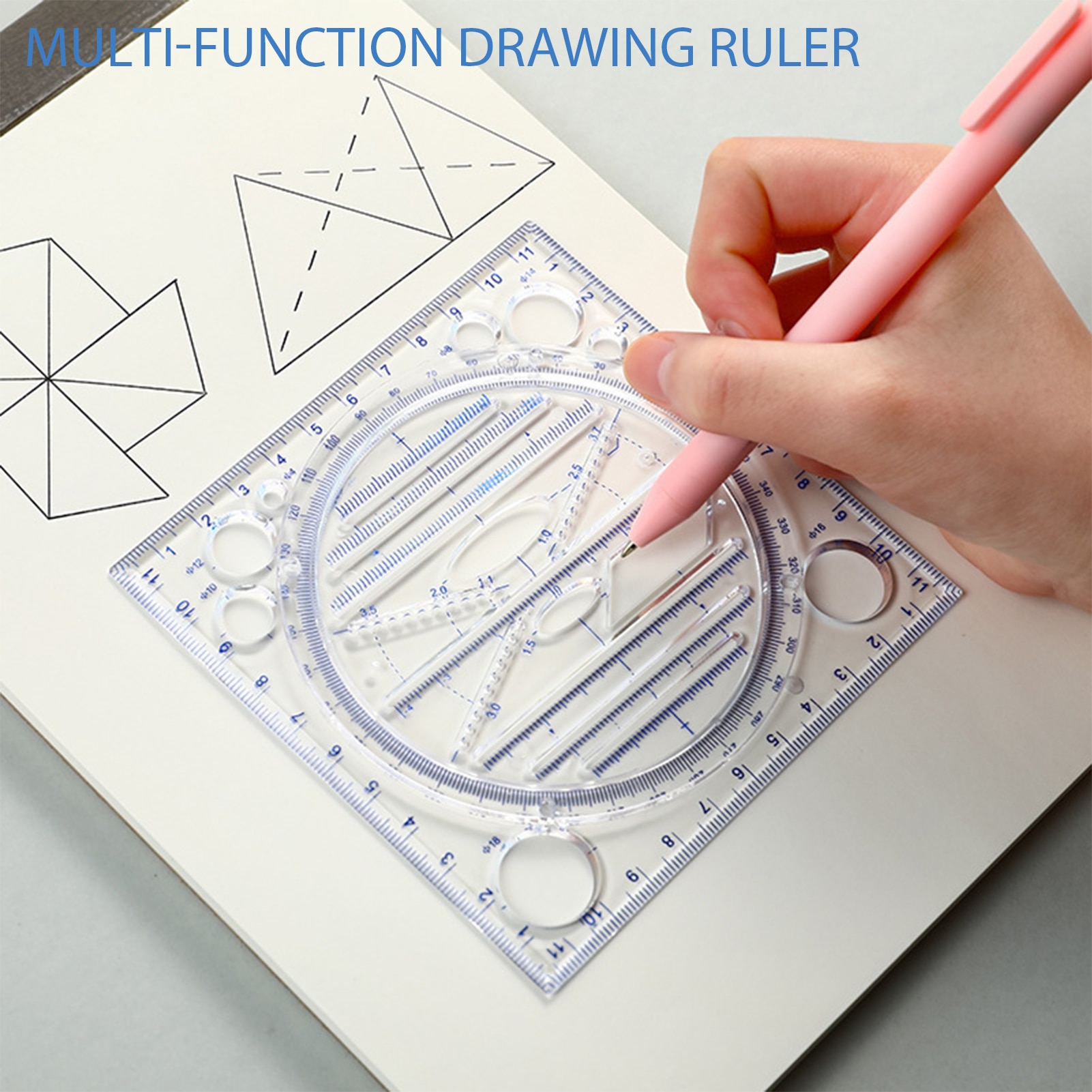 Multifunctional Drawing Template Student Handbook Design Drawing Ruler For Office School Home