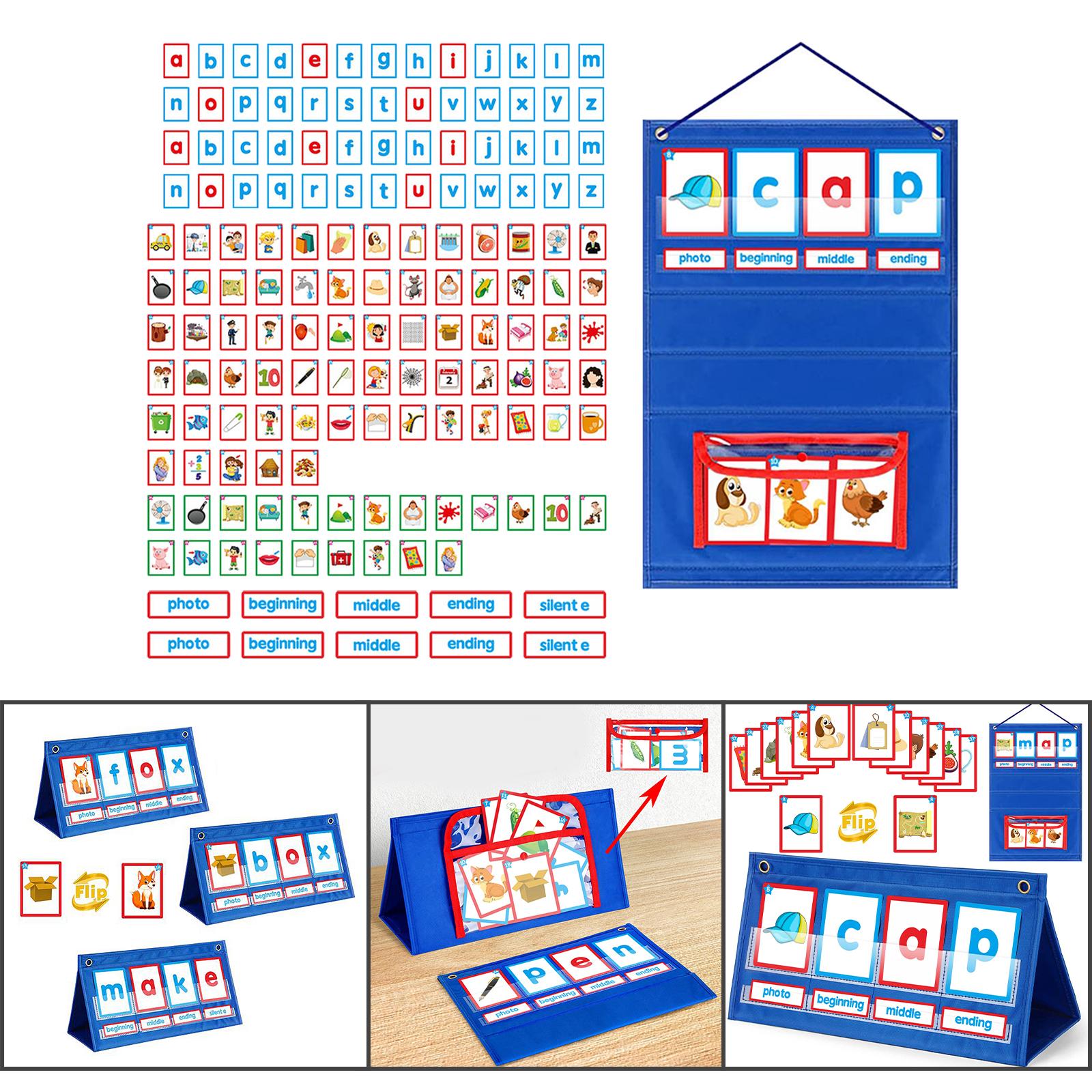 Desktop Pocket Chart Stand Self Standing Desktop Pocket Chart for Kindergarten Home
