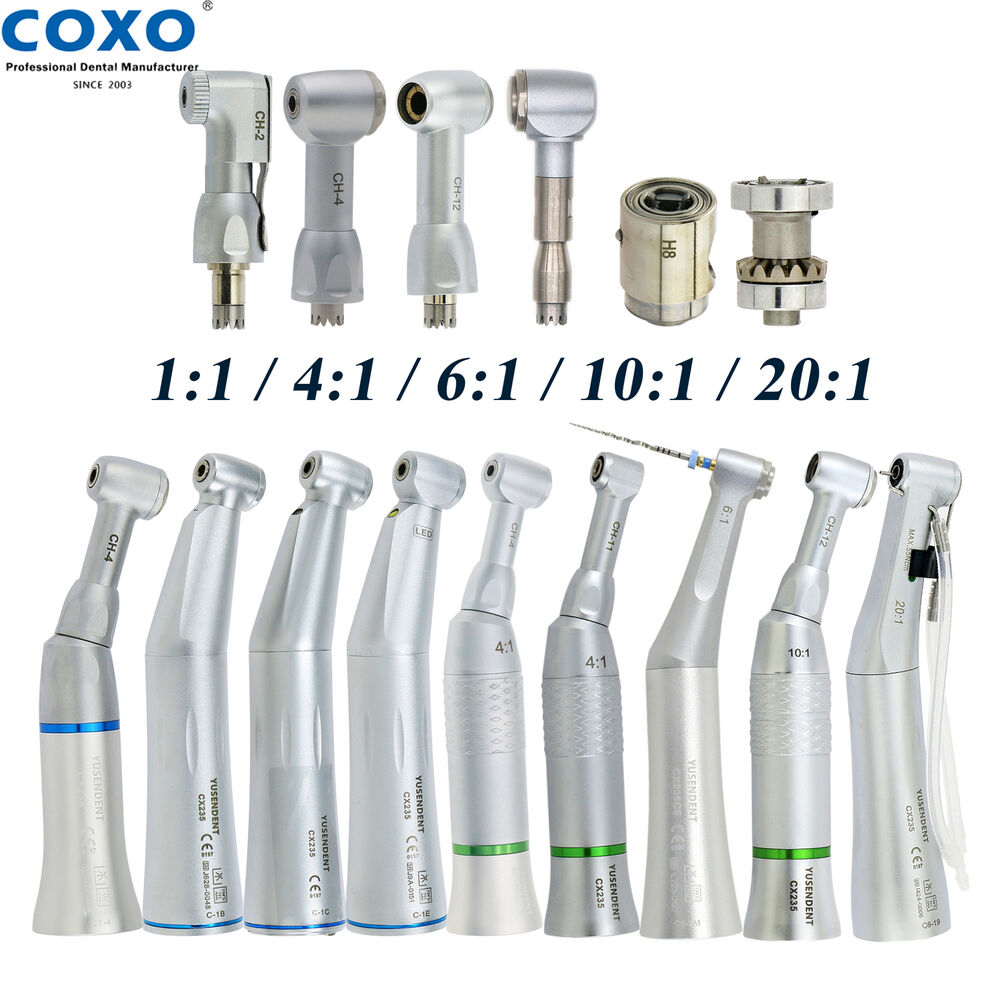 COXO Dental 1:1/4:1/6:1/10:1/20:1 Contra Angle Surgical LED Implant Handpiece