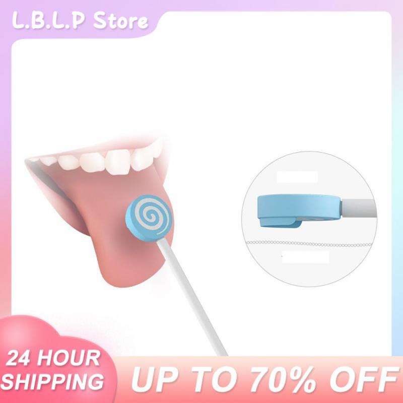 With A Dust-proof Portable Box Tongue Cleaner Lollipop Shape Christmas Baby Kids Gift Fashionable And Cute Baby Oral Cleaning