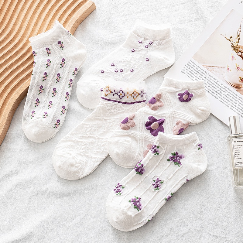 Hot Selling Ladies Socks Summer Thin Japanese Sweet Women's Boat Socks JK Pure Cotton Edge Soft Breathable Ladies Short Soc