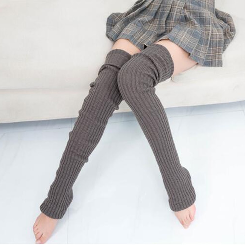 Winter Long Warm Leg Warmers Knitting Knee High Socks Women Boot Topper Sock Skinny Stockings Girl's Polainas