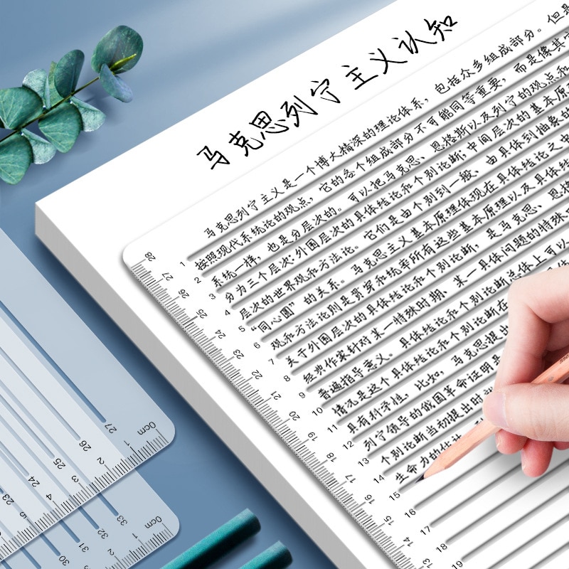 Transparent Calligraphy Stencil And Ruler Template Writing Straight Line Clear Ruler Writing Tool Geometry Template Address