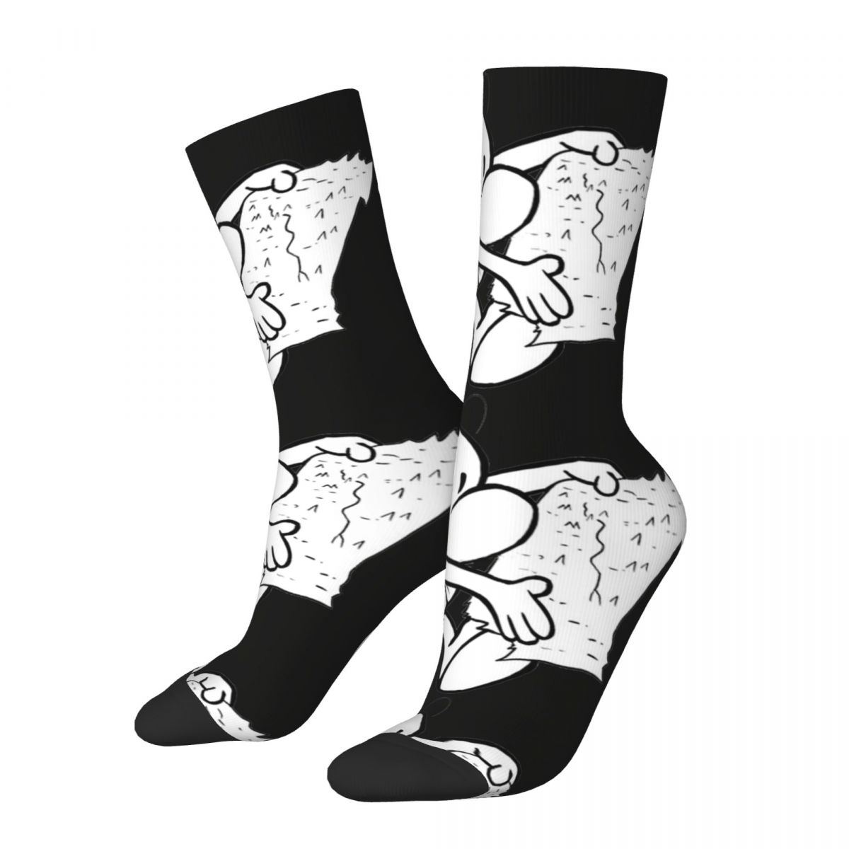 Happy Funny Men's Compression Socks Looking For Adventure Retro Harajuku Line Hip Hop Novelty Seamless Crew Crazy Sock