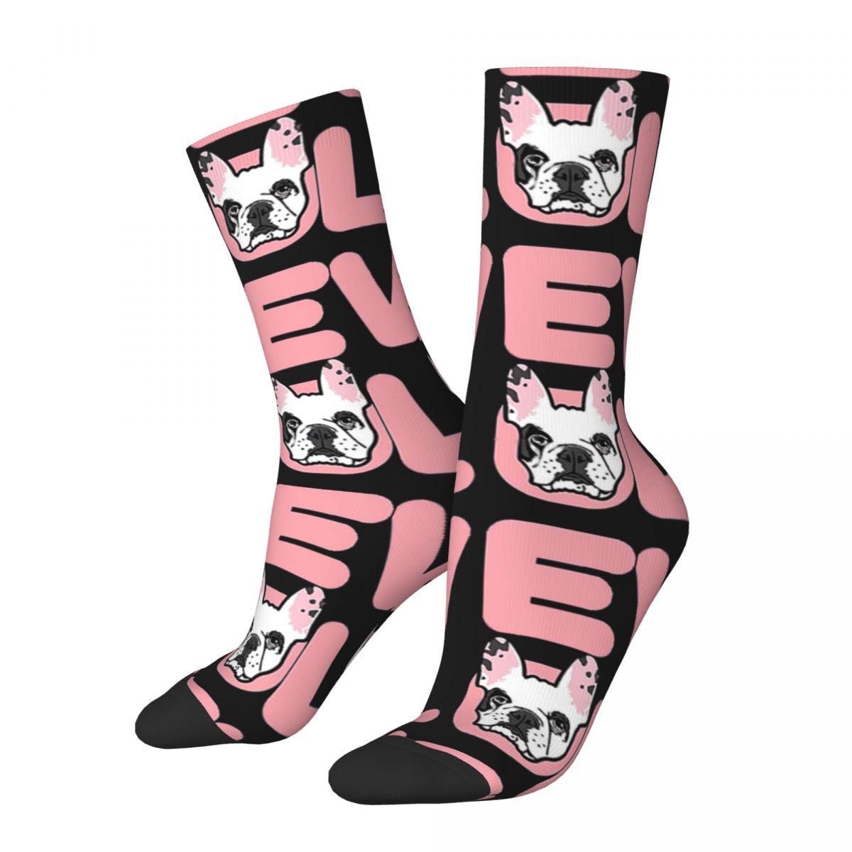 Hip Hop Retro Lover Crazy Men's Compression Socks Unisex British Bulldog Street Style Seamless Printed Novelty Happy Crew S