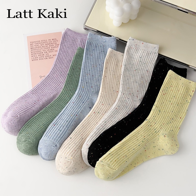 3 Pairs Socks For Women Long Breathable Casual Colorful Socks Female New Japanese Fashion Cotton Girls Loose Socks Comfort Soft
