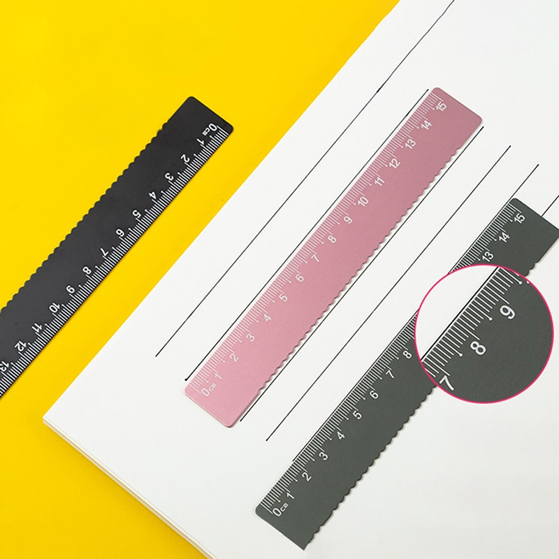 15CM Aluminum Alloy Ruler Student Multi-functional Aluminum Alloy 15CM Ruler