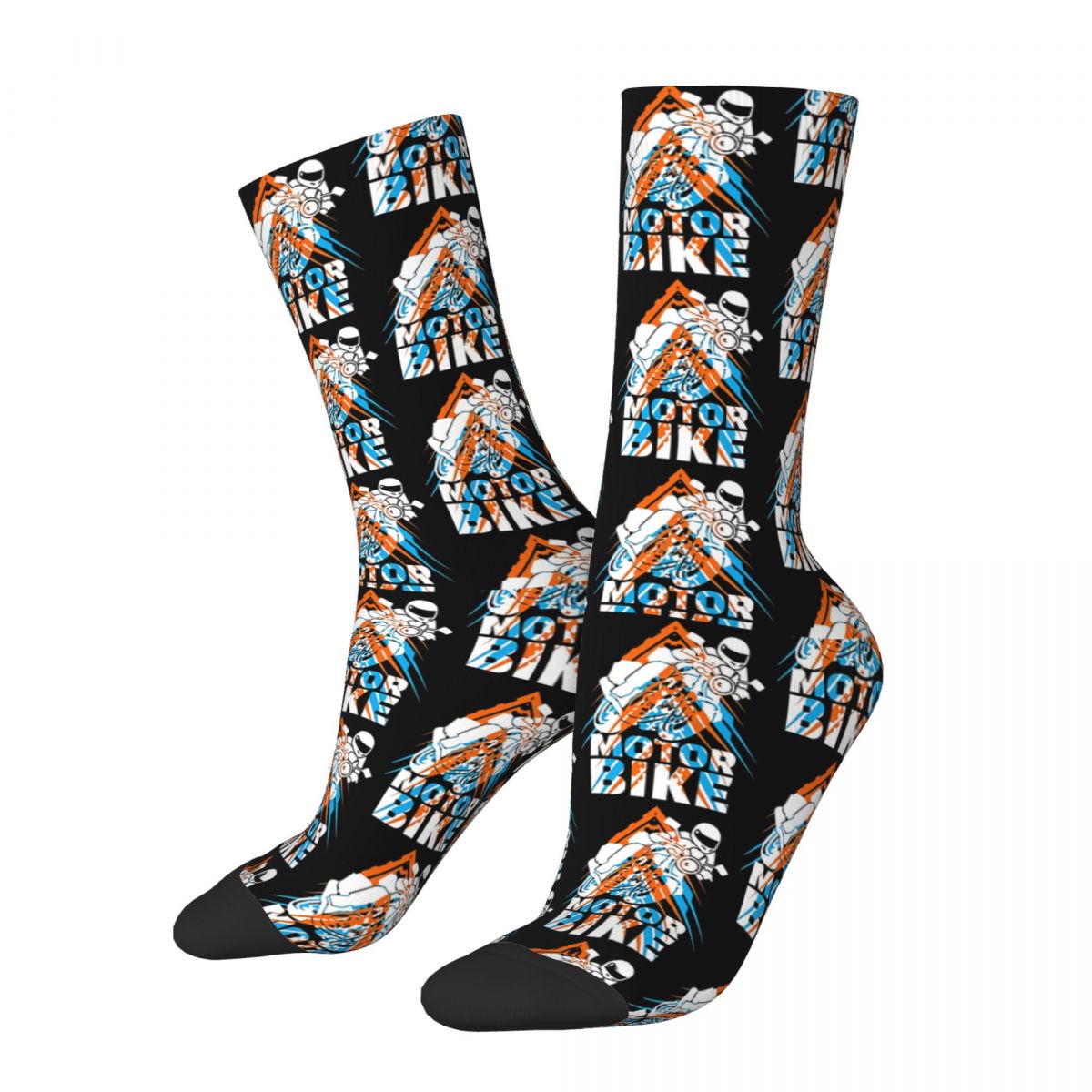 Hip Hop Retro Truewin Motorbike Adventure Crazy Men's compression Socks Unisex Ready To Race Harajuku Pattern Printed Crew 