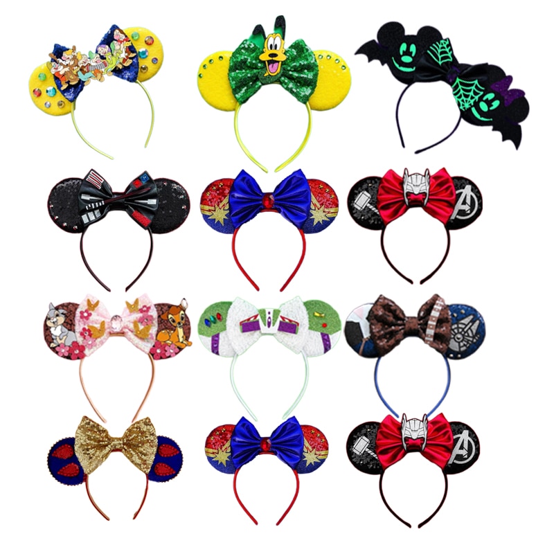 Cartoon Mickey Mouse Ears Headbands Festival Carnival Party Hair Headwear For Baby Girls Women Headband Kids Accessories