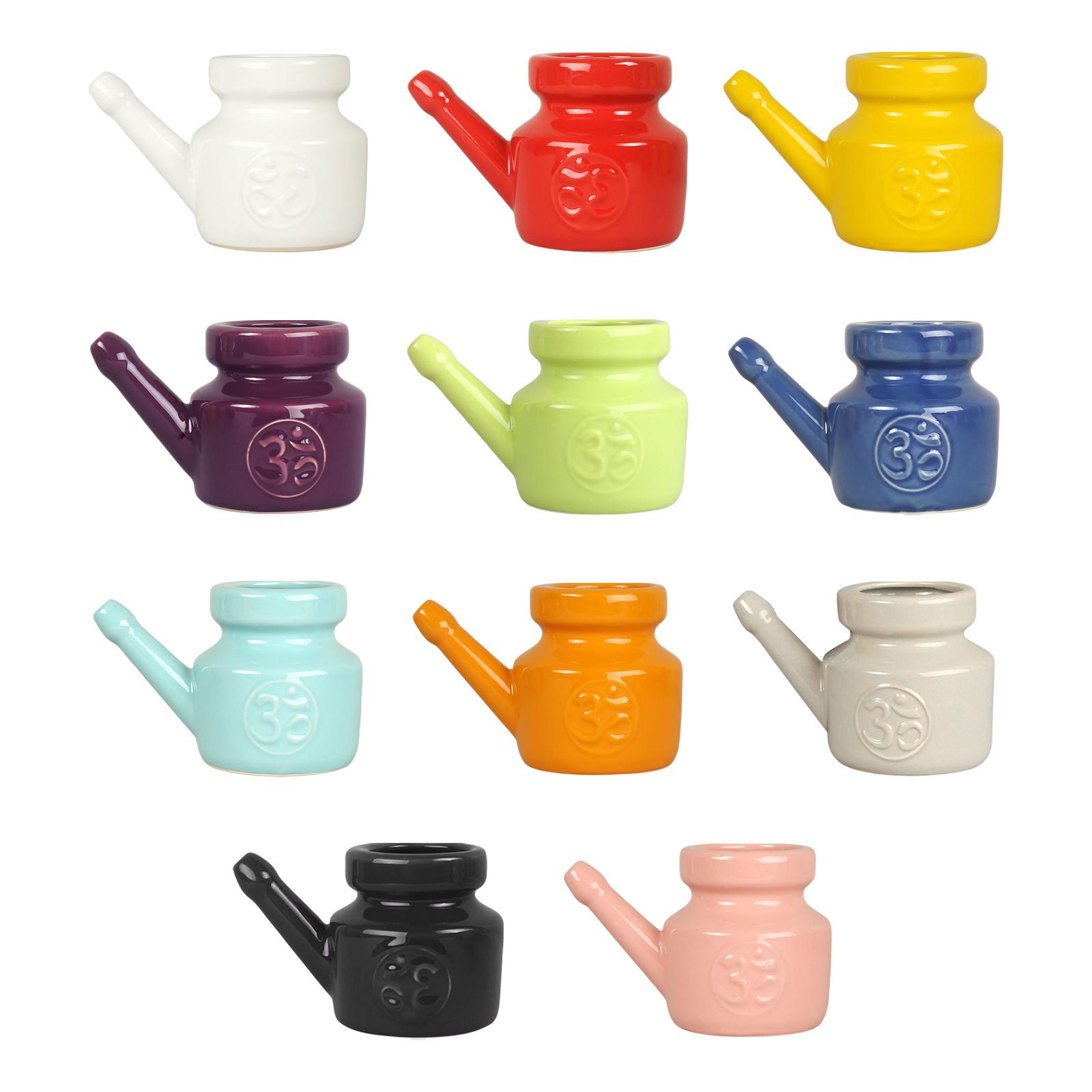 Ceramic Pot Travel Portable Easy to Clean Spout Pot Durable Leakproof Nasal Cleansing Pot for Nose Washing Nasal Cleansing