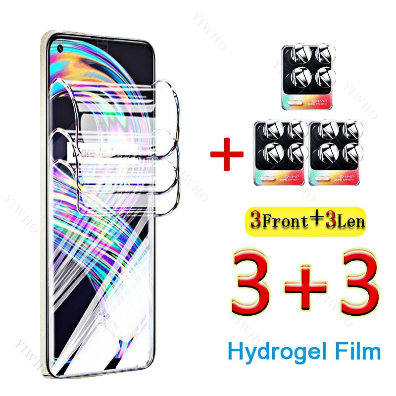 6in1 Hydrogel Film For OPPO Realme RMX3085 8 4G Full Cover Screen Protectors Not Glass For OPPO Realme8 4G 6.4inch Camera Lens