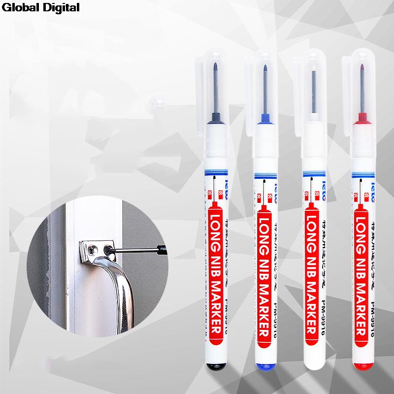 1pc Multi-purpose Long Head Markers Bathroom Woodworking Decoration Deep Hole Marker Pens For Hardware Wood Car Manufacturing