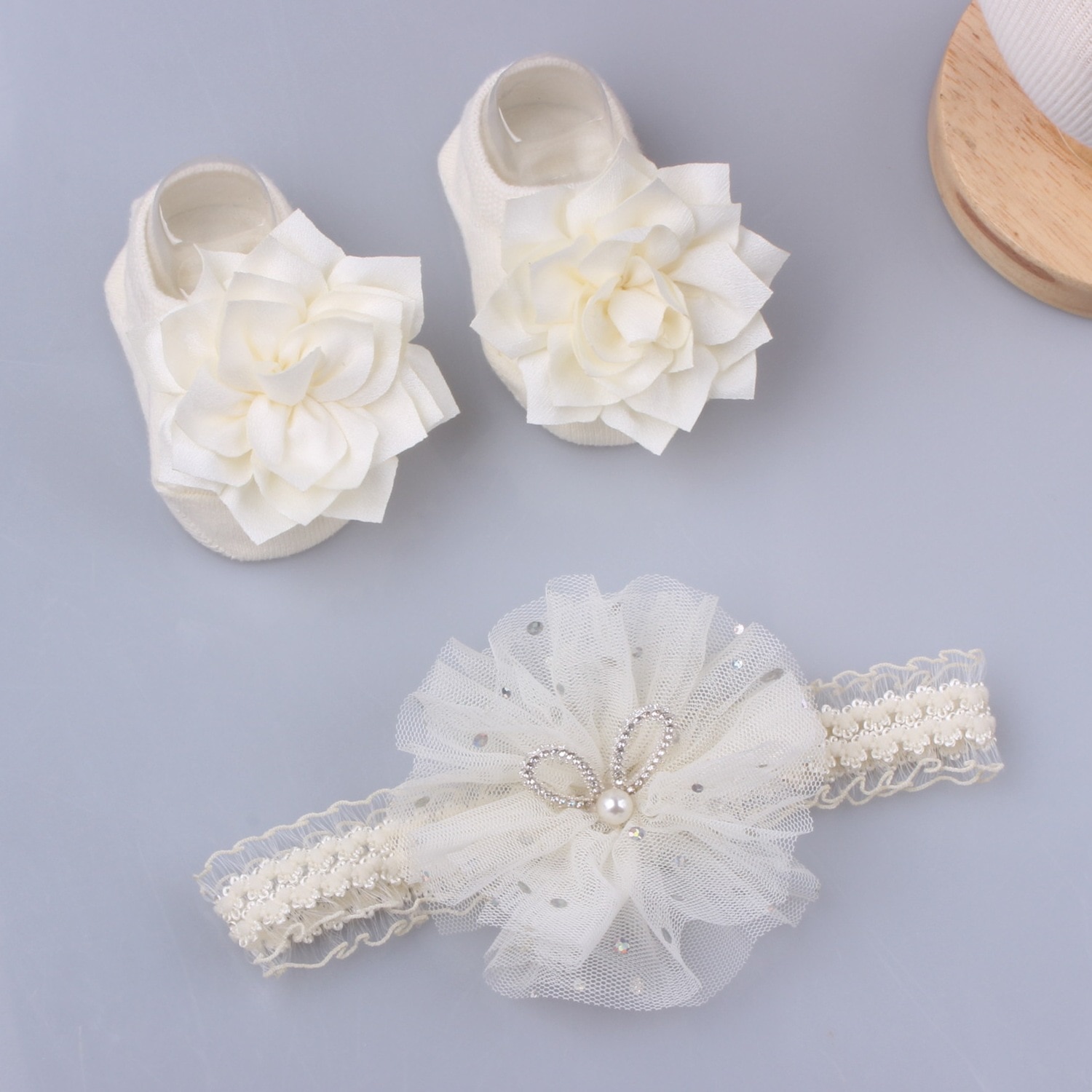 Baby Headband Hairpin Socks Set Baby Headbands Floor Socks Baby Headband Children's Hair Accessories Baby Accessories