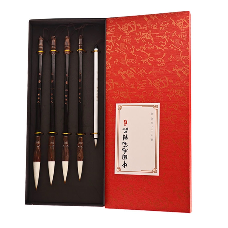 Multiple Hair Brush Set Chinese Yan Zhenqing Regular Script Calligraphy Writing Brush Beginners Chinese Calligrafia Brush Pen