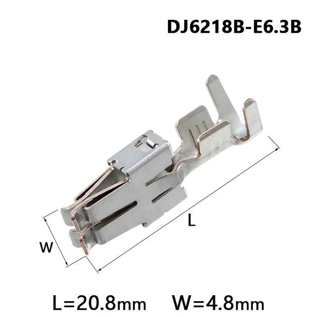 20/50/100pcs 6.3mm for Tyco Automotive Car Splices Wire Terminal 926965-1 Non-Insulated Female Crimp Terminals DJ6218B-E6.3B