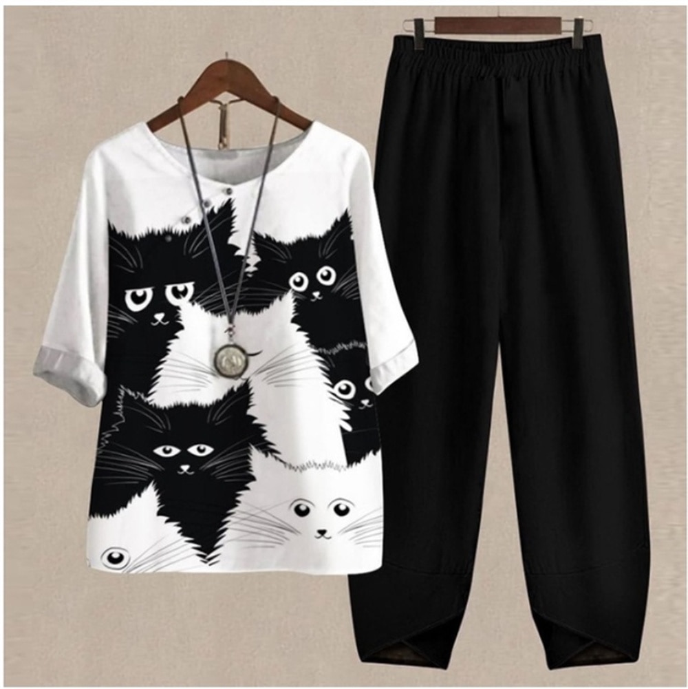 Semi Sleeve Plant Flower Temperament Summer New for Women Suits Cartoon Casual Pullover Digital Funny 3D Print Shirt 2023