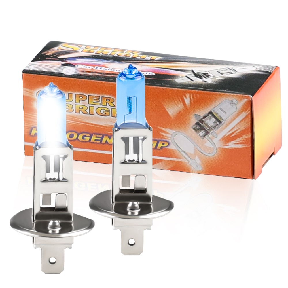 H1 55W Headlight Bulb 12V Super Bright Halogen Lamp For Car 6000k Halogen Car Lamp Car Fog Light Source Parking Car Accesorries