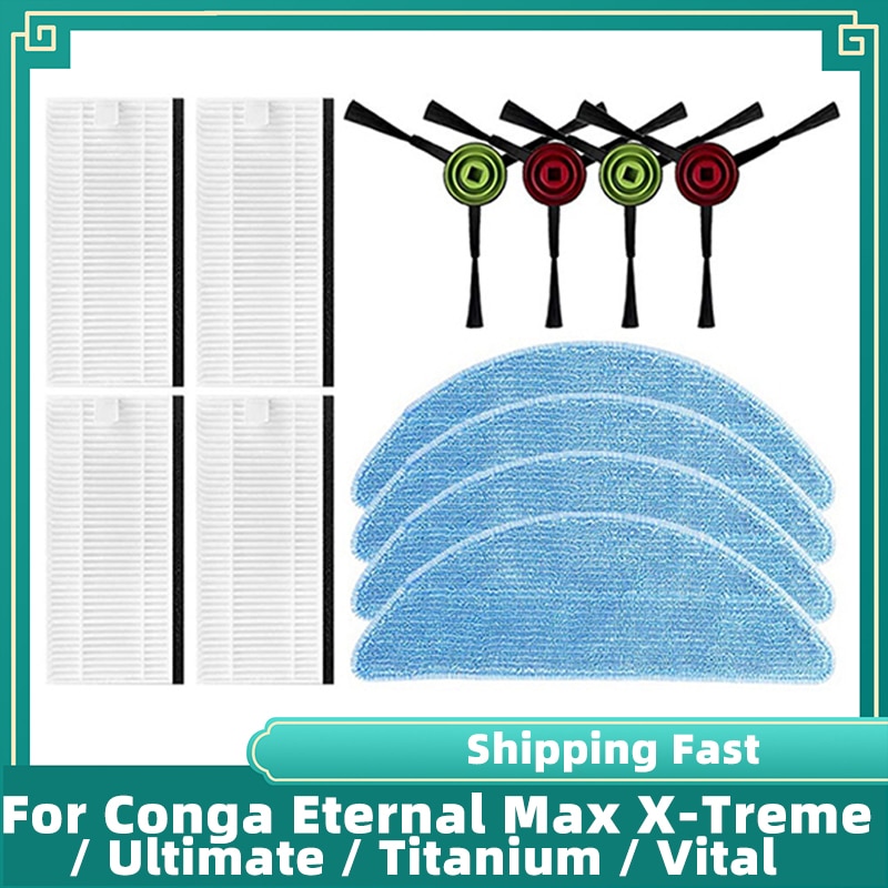 For Cecotec Conga Eternal Max X-Treme Vital Ultimate Titanium Robot Vacuum Cleaner Main Side Brush Hepa Filter Parts